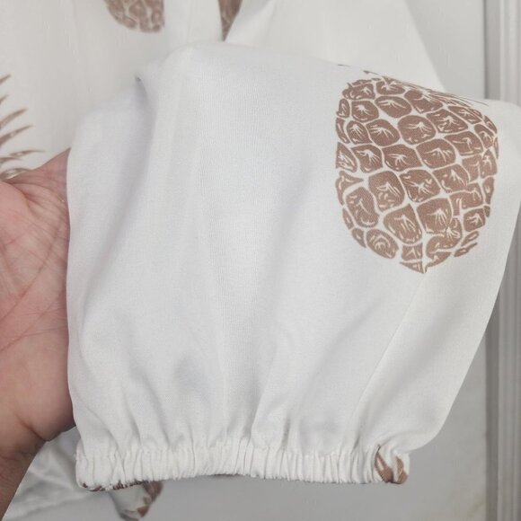 CBR Pineapple Print Pullover Blouse Ruffled Collar Women's Small - Picture 8 of 14